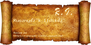 Rusznyák Ildikó névjegykártya